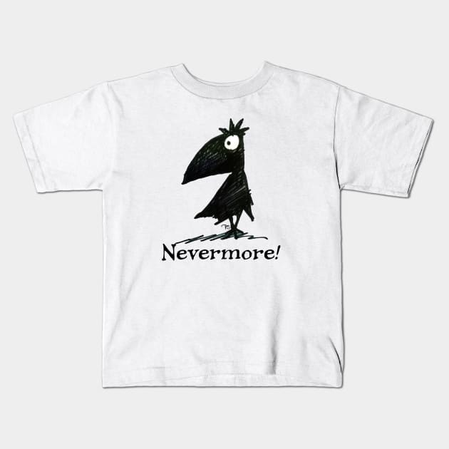 Nevermore! - Quoth The Raven - Edgar Allen Poe Kids T-Shirt by PaulStickland